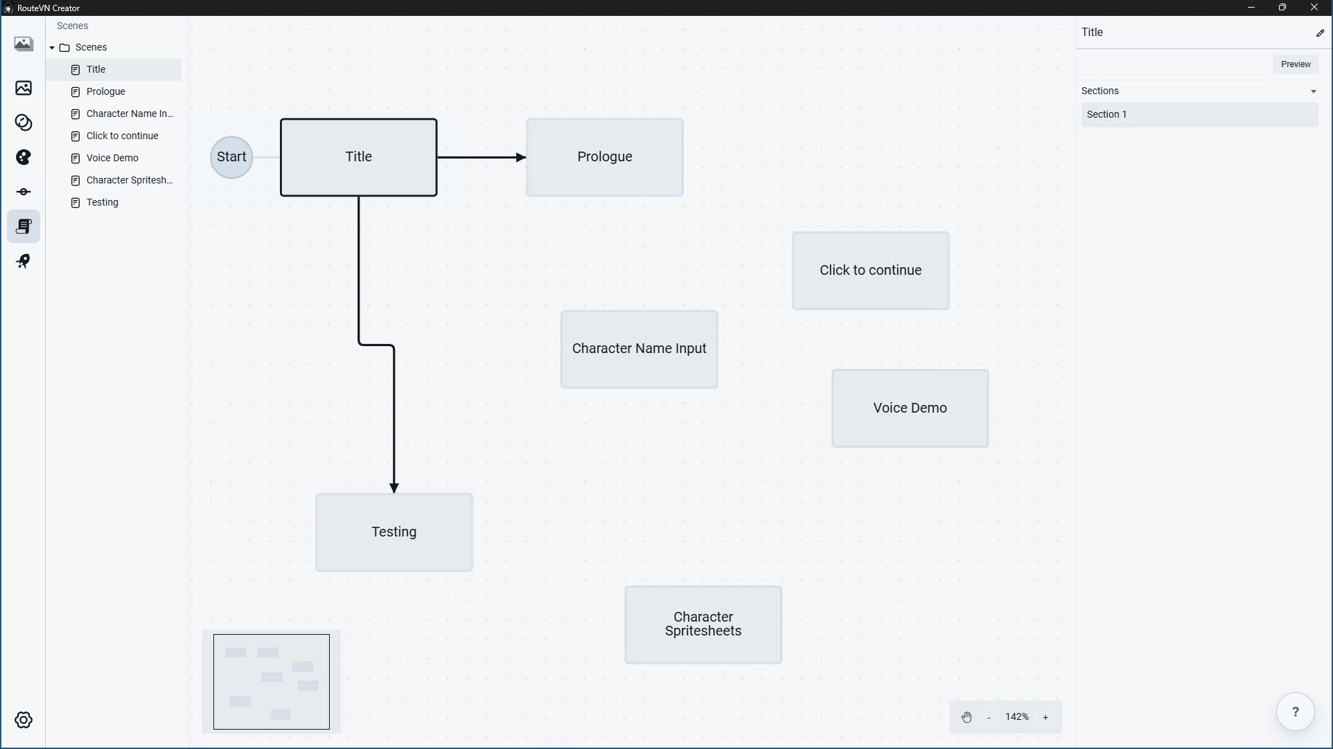 Scene map in light theme