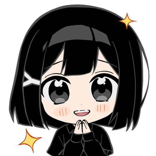 Chibi character in a thank you pose.