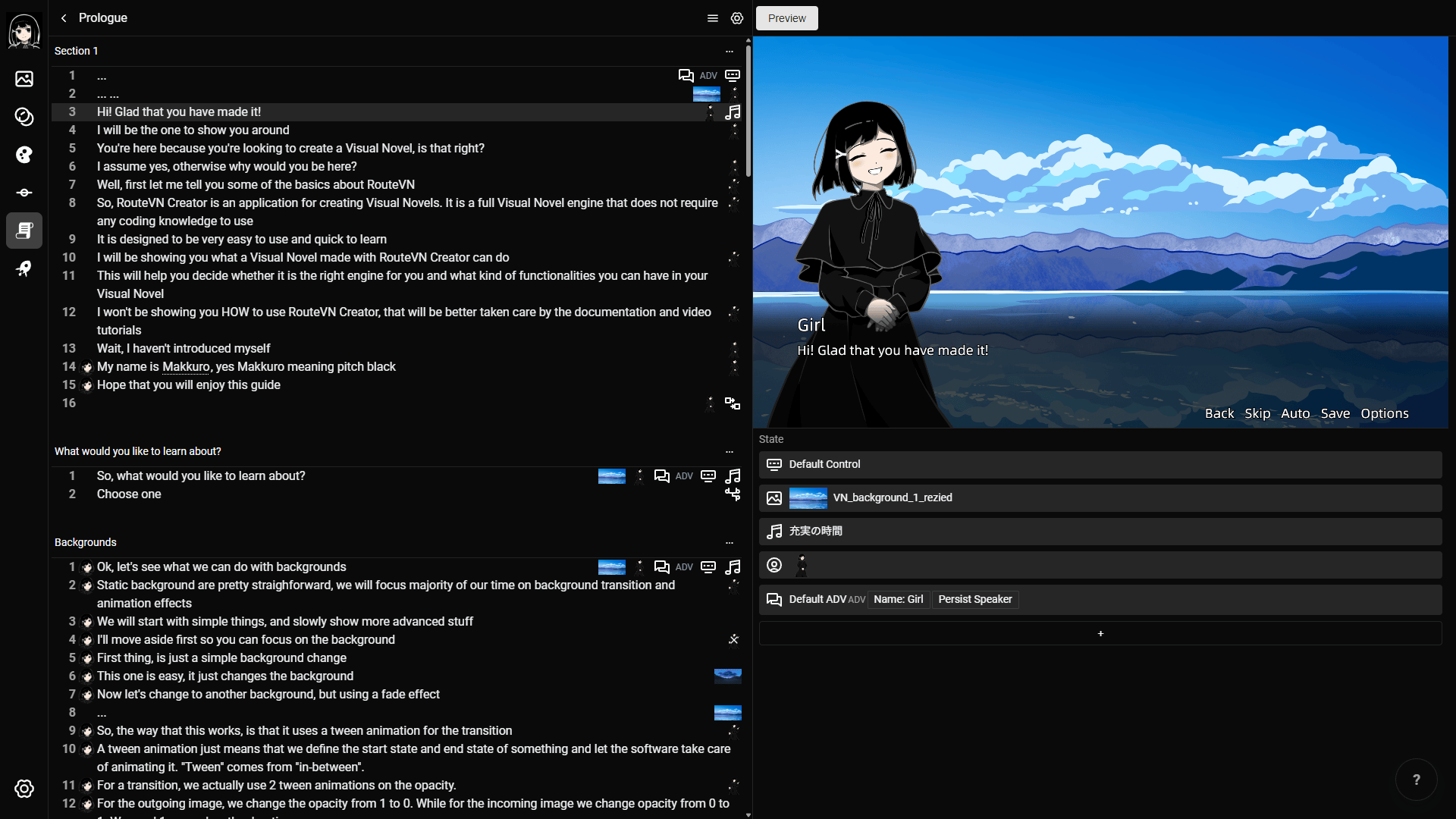 Scene editor